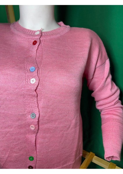 Kadın Renkli Dügmeli Triko Hırka fiyatları