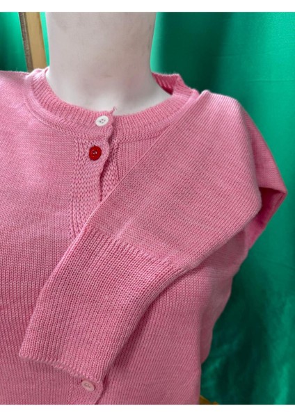 Kadın Renkli Dügmeli Triko Hırka modelleri