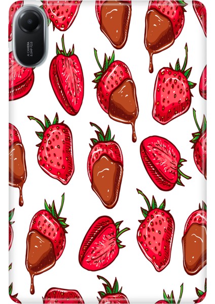 Xiaomi Redmi Pad 2 11" Kılıf Tablet Için Desenli Silikon Kapak - Çilek