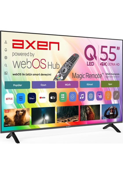 AX55QMN252 55" 139 Ekran Uydu Alıcılı 4K Ultra HD webOS QLED TV fiyatları