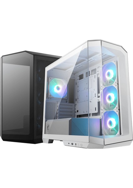 MAG Pano M100R Pz Whıte Temperli Cam 3X120MM 1X120MM Argb Fan Matx Beyaz Panoramik Gaming Bilgisayar Kasası fiyatları