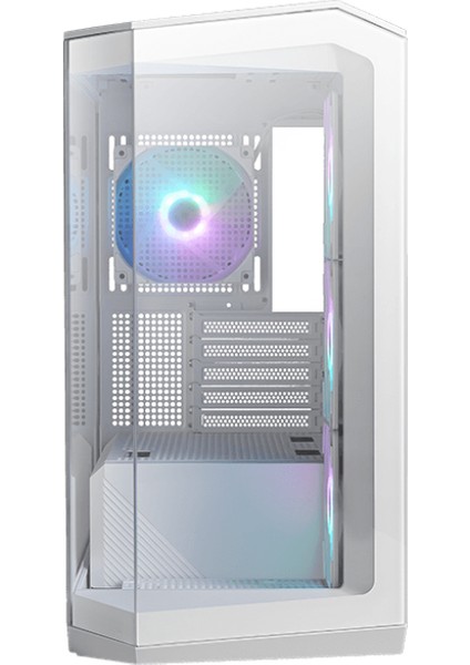 MAG Pano M100R Pz Whıte Temperli Cam 3X120MM 1X120MM Argb Fan Matx Beyaz Panoramik Gaming Bilgisayar Kasası modelleri