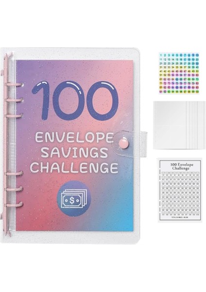 100 Zarf Para Tasarrufu Mücadelesi Dosyası, Bütçeleme ve Para Biriktirme Için Gider Bütçe Sayfası, Pembe Bütçe Dosyası (Yurt Dışından)