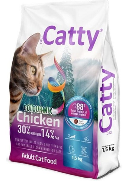 Colourmix Tavuklu Renkli Taneli Yetişkin Kedi Maması 1.5 kg