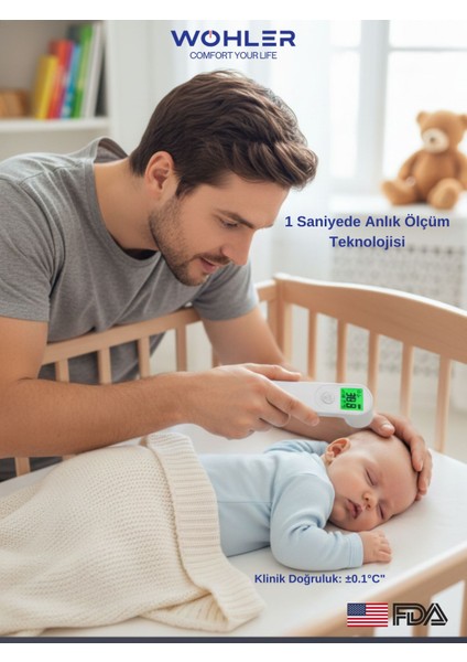 Temassız Dijital Ateş Ölçer Alından Vücut ve Nesne , FDA ONAYLI fiyatları