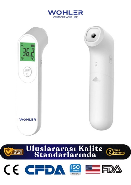 Temassız Dijital Ateş Ölçer Alından Vücut ve Nesne , FDA ONAYLI indirimleri