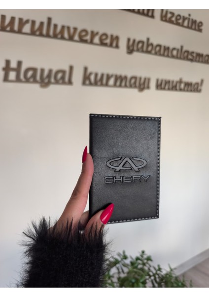 Chery Deri Dikişli Araç Ruhsat Kılıfı Kabı Oto Ruhsatlık Araba Ruhsat Koruyucu