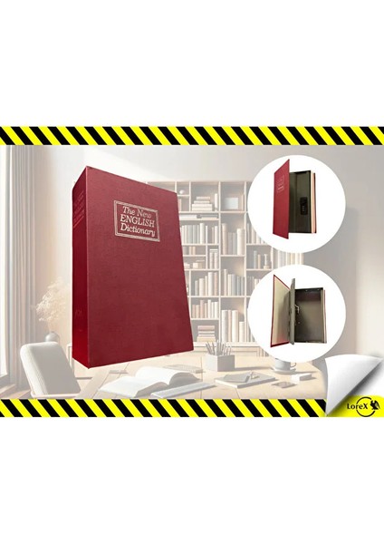 LR-SBB Kitap Görünümlü Şifreli Kasa Kumbara-Kırmızı