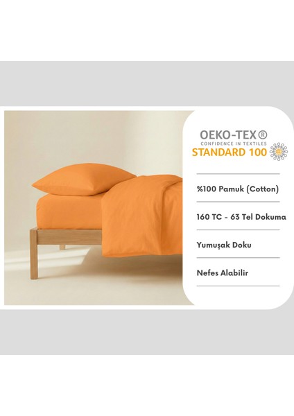%100 Pamuk Yastık Kılıfı 2 Adet - Turuncu - 50X70CM modelleri