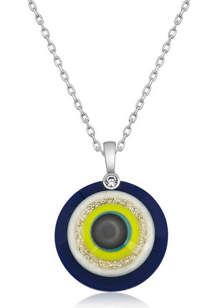 925 Ayar Gümüş 100 Dilde Seni Seviyorum Nazar Kolye T4546 (944944)