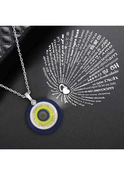 925 Ayar Gümüş 100 Dilde Seni Seviyorum Nazar Kolye T4546 (944944) fiyatları