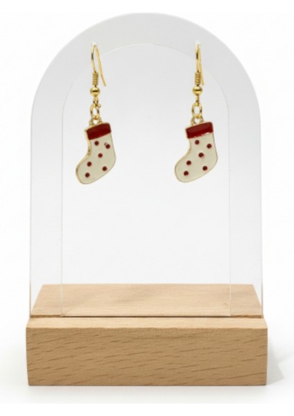 Yeni Yıl Temalı Altın Rengi Mineli Küpe fiyatları