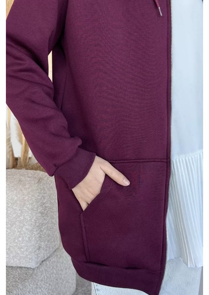 Kapüşonlu Şardonlu Tesettür Sweatshirt P-00019654 fırsatları