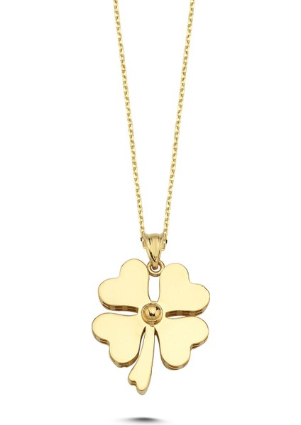 14 Ayar Altın Dört Yapraklı Yonca Kolye