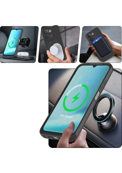 Xiaomi Redmi 15C Kılıf M-Safe Şarj Özellikli Standlı Zore Samara Kapak + Temperli Cam Ekran Koruyucu modelleri