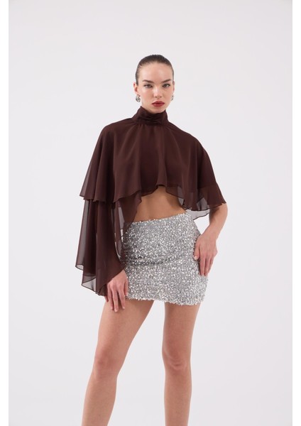 Payetli Mini Harley Etek Gri modelleri