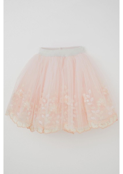 Kız Çocuk Tütü Etek Dantelli Çiçek Rüyası 1.5-9 Yaş, Somon modelleri