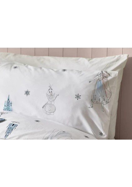 Lisanslı Elsa Desenli % 100 Pamuk Kumaş 1 Adet Yastık Kılıfı 50X70 cm