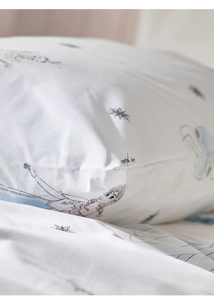 Lisanslı Elsa Desenli % 100 Pamuk Kumaş 1 Adet Yastık Kılıfı 50X70 cm fiyatları