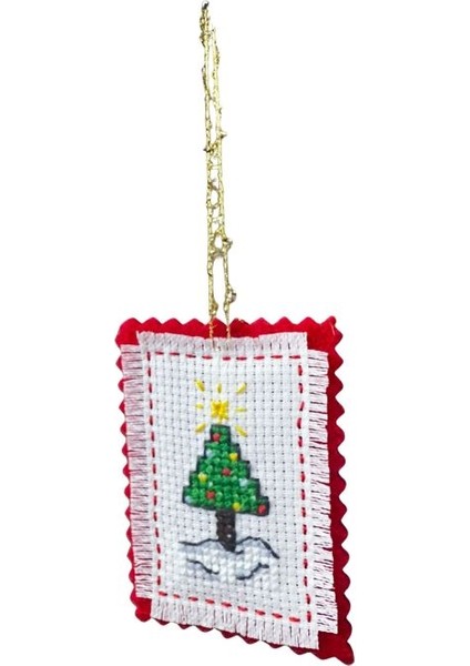 9176 El Yapımı Kanaviçe Işlemeli Çam Ağacı Temalı Yılbaşı Süsü modelleri