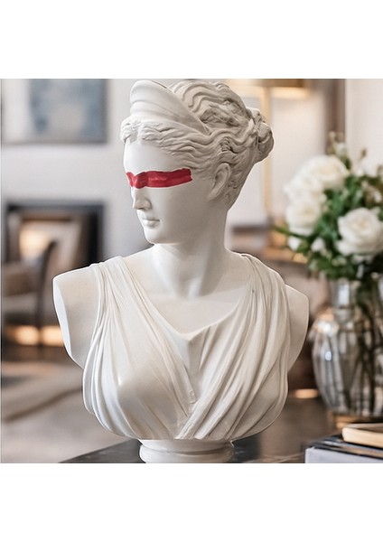 Dekoratif Afrodit Heykel - Beyaz Renk - Gözü Kırmızı Renk fırsatları