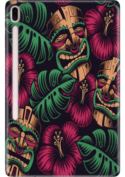 Samsung Galaxy Tab S7-Fe Lte SM-T737 Kılıf Tablet Için Desenli Silikon Kapak - Kabile