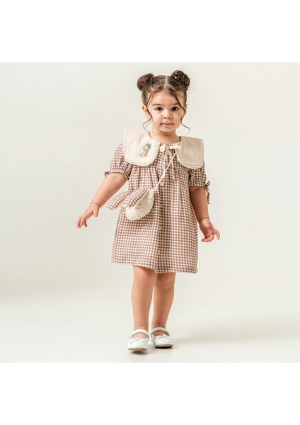 Little Emu Çantalı Müslin Pötükare Elbise