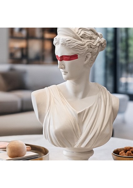 Dekoratif Afrodit Heykel - Beyaz Renk - Gözü Kırmızı Renk indirimleri