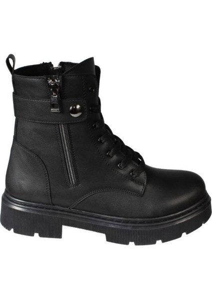 Yazkış Kadın Siyah Ten Cilt Yandan Fermuarlı 15CM Bilek Boyu 4cm Kalın Taban Termo Taban Postal Bot fiyatları