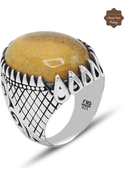Septeryan Taşı Sarmaşık Model 925 Ayar Gümüş Erkek Yüzük 201024804