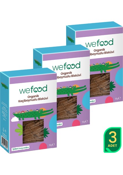 Kids Organik Keçiboynuzlu Bisküvi 55 gr 3'lü 8683347032778