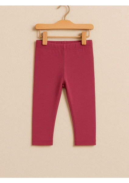 Basic Bordo Düz Bebek Tayt