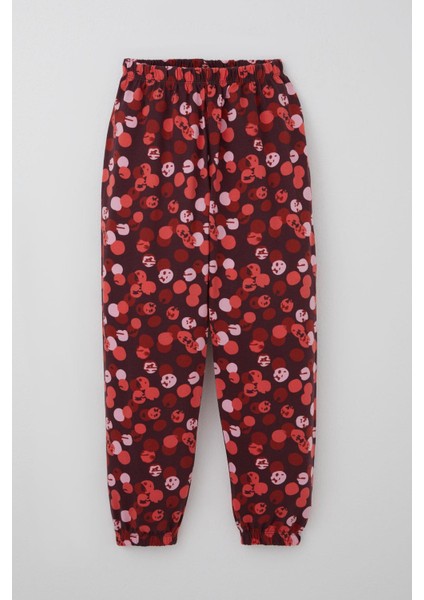 Kız Çocuk Pijama Takımı Neşeli Benekler Desenli 4-8 Yaş, Mürdüm modelleri