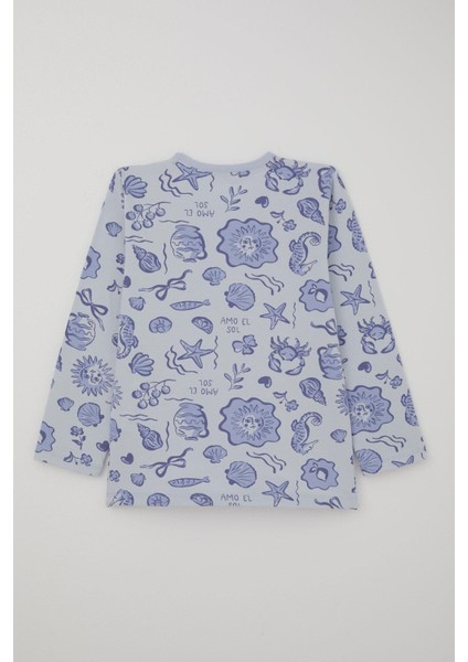 Kız Çocuk Pijama Takımı Güneşli Deniz Masalı 4-8 Yaş, Açık Mavi fırsatları
