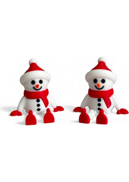 Hareketli Bacaklı Oturan Kardan Adam - Yılbaşı Temalı Raf ve Masa Süsü - 2 Adet fiyatları