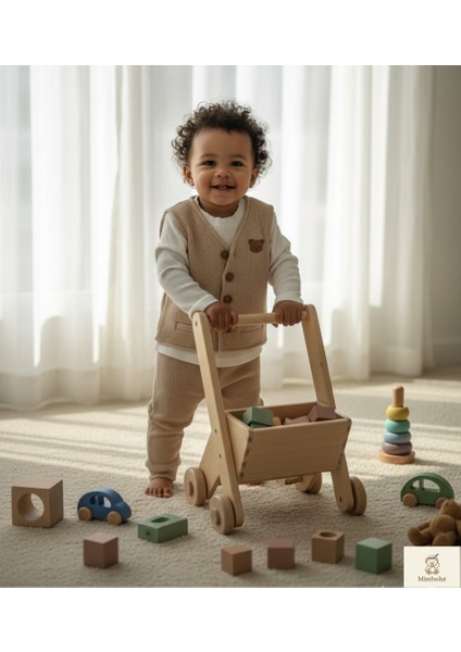 Minibohe 3'lü Erkek Bebek Takımı Teddy Kahve indirimleri