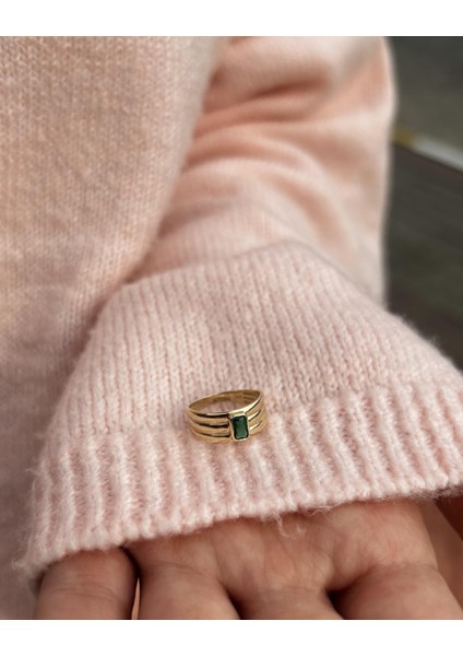 14 Ayar Taşlı Serçe Parmak Yüzük