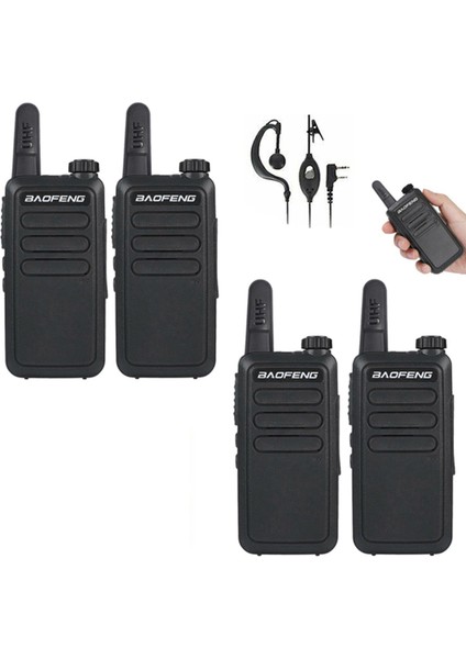 8 Adet Boafeng Bf-R5 Lisansız PMR446 El Telsizi Baofeng Bf-R5 Mini Telsiz El Telsizi (Kulaklık Hediyeli)