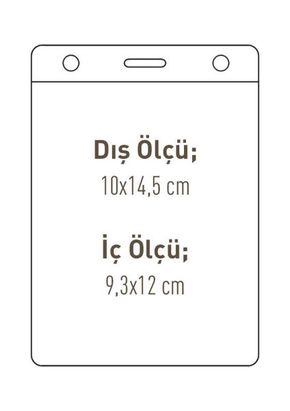 Yaka Kartı Poşeti Şeffaf Dikey 10X14,5 cm 100 Lü modelleri