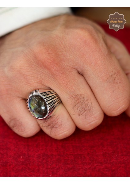 Ceyt Taşı Çizgi Motifli 925 Ayar Gümüş Erkek Yüzük 201024795 fiyatları