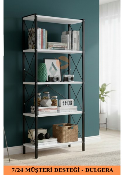 Anka 5 Raflı Metal Kitaplık – Şık Tasarımlı Çalışma Odası Rafı, Çok Amaçlı Raf fiyatları