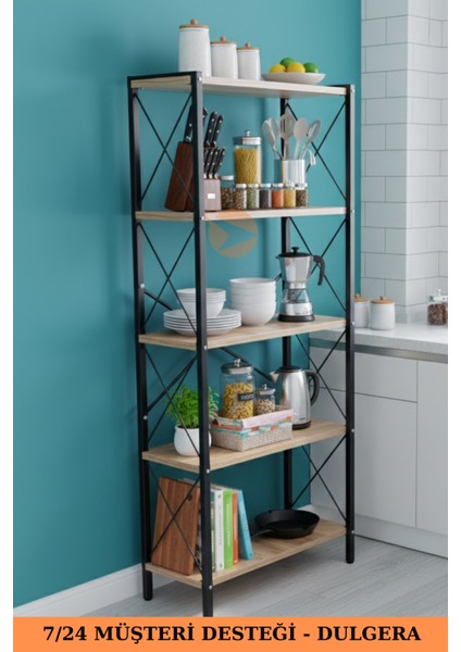 Anka 5 Raflı Metal Kitaplık – Şık Tasarımlı Çalışma Odası Rafı, Çok Amaçlı Raf modelleri