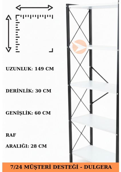 Anka 5 Raflı Metal Kitaplık – Şık Tasarımlı Çalışma Odası Rafı, Çok Amaçlı Raf fırsatları