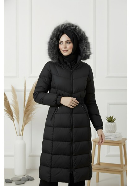 Kadın Kapüşonlu Kemerli Şişme Mont fiyatları