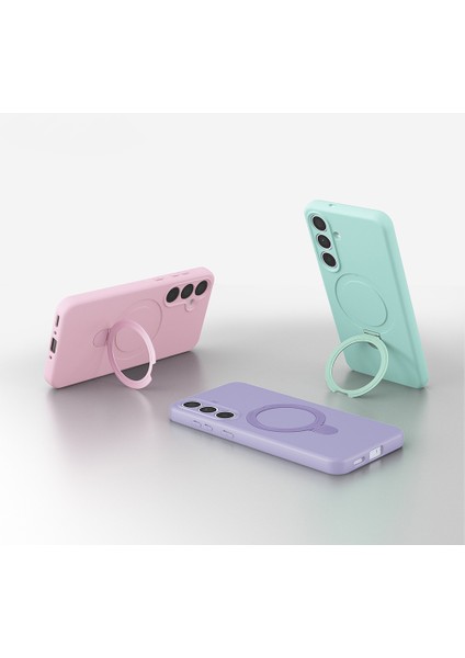 Samsung Galaxy S25 Fe Kılıf M-Safe Şarj Özellikli Standlı Zore Samara Kapak + Privacy Hayalet Ekran Koruyucu fiyatları