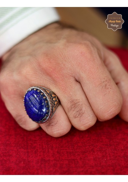 Lapis Lazuli Taşı Tac Model 925 Ayar Gümüş Erkek Yüzük 201024801 fiyatları