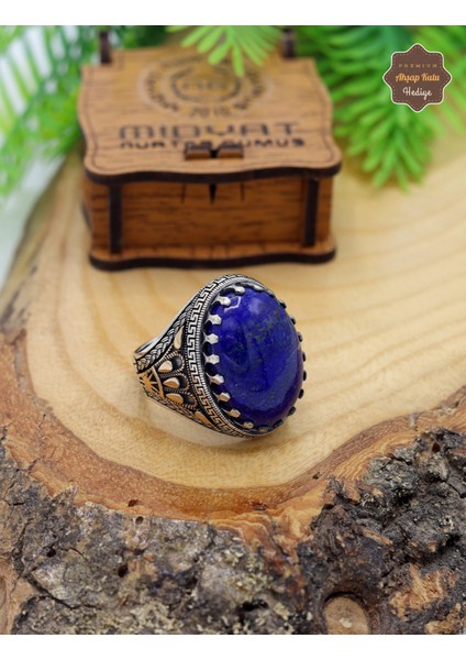 Lapis Lazuli Taşı Tac Model 925 Ayar Gümüş Erkek Yüzük 201024801 modelleri