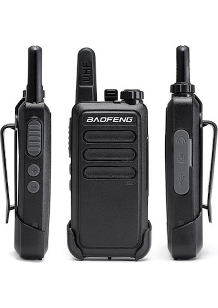 6 Adet Boafeng Bf-R5 Lisansız PMR446 El Telsizi Baofeng Bf-R5 Mini Telsiz El Telsizi (Kulaklık Hediyeli)