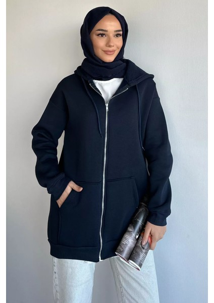 Kapüşonlu Şardonlu Tesettür Sweatshirt P-00019654 modelleri