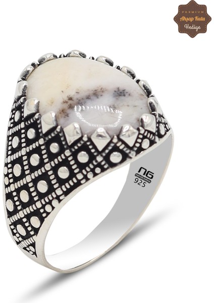 Havlit Taşı Sarmaşık Model 925 Ayar Gümüş Erkek Yüzük 201024799